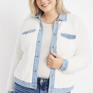 Maurices Denim Trim Sherpa Jacket